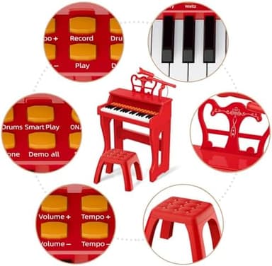 Toy Pianos for Kids Ages 3-7 - Children's Musical Keyboard for Beginners Boys Girls Birthday Gift Learning Piano 37 Keys 4 5 6 8 Years Old Girls and Boys Birthday Gift - Image 7