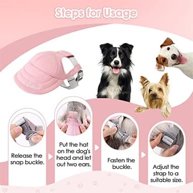 SlowTon Dog Hat for Small Dogs - 2Pcs Dog Owner Matching Hats Duck Baseball Cap for Dogs Sun Hats with Ear Holes Puppy Visor Cap Breathable Pet Family Matching Hats Adjustable Strap Outdoor (Pink, S - Image 5
