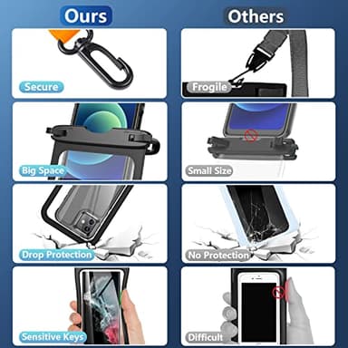 Temdan 2 Pcs Waterproof Phone Pouch, [Up to 10" Large] Universal IPX8 Waterproof Cell Phone Case Dry Bag with Lanyard for iPhone 16 Pro Max/16E/15/14/13,Galaxy S25 Ultra/S24/S23 for Vacation -Black - Image 5