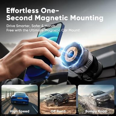 Magnetic Phone Holder for Car [120+ LB Strongest Suction & 2800gf Strongest Magnetic] 360° Adjustable Car Phone Holder for Magsafe Phone Holders for Your Car for iPhone 17 Pro Max 16 15 14 13 12 Plus - Image 5