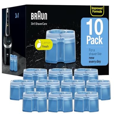 Braun Clean & Renew Refill Cartridges CCR, Replacement Shaver Cleaner Solution for Clean&Charge Cleaning System, Pack of 10 - Image 1
