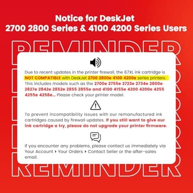 COLORETTO 67XL Ink for HP Envy 6055e Ink Cartridges for HP Envy 6000 Ink Cartridges Envy 6455e 6458e 6452e 6052e 6065e 6020e 6022 6022e 6030e 6032e 6050e 6052 Black/Color Combo Pack Replacement - Image 2