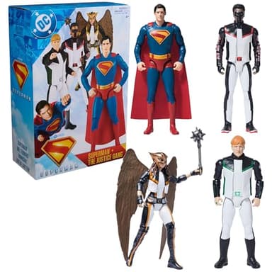 DC Comics, Superman, Green Lantern, Hawkgirl, and Mr. Terrific 4-Pack, 12-Inch Action Figure Set, Superhero Toys for Kids Ages 4 and Up - Image 1