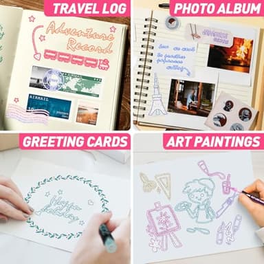 Stocking Stuffers for Kids, Outline Glitter Markers, Stocking Stuffers for Teen Girl Gifts Trendy Stuff, 12 Shimmer Markers Outline Pens for Art Supplies for Kids 9-12, Gifts for 4-12 Year Old Girls - Image 4