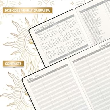 Planner 2025-2026 - Academic Planner 2025-2026, July 2025 - June 2026, 5.75" x 8.25", Weekly and Monthly, Faux Leather with Back Pocket & 40 Notes Pages - The Sun - Image 5