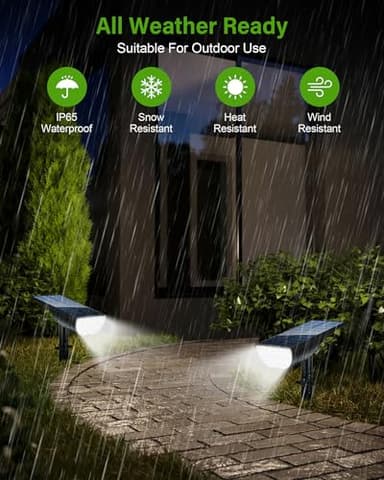 ZOOKKI Solar Spot Lights Outdoor, Solar Lights Outdoor Waterproof IP65, 3 Brightness Modes Dusk to Dawn Landscape Spotlights for Yard Garden Pathway Tree Decoration, Cool White, 4 Pack - Image 5