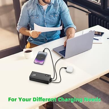 Power Bank Fast Charging 50000mAh, 65W Laptop Portable Charger USB C Compatible with MacBook Dell, PD External Battery Bank Compatible with iPhone 14/13, Cell Phone, Tablet, 3 Output &1 Input(Black) - Image 7