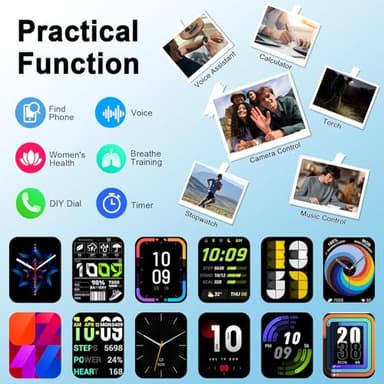 Smart Watch(Answer/Make Call), 1.91" Smartwatch for Men Women, NEW Fitness Watch with 110+ Sport Modes, Fitness Activity Tracke with Pedometer/Sleep Monitor/Heart Rate/IP68 Waterproof, for Android iOS - Image 6