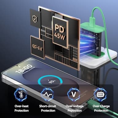 45W Samsung Super Fast Charger Type C,USB C Fast Charger 6.6ft Cable Cord Android Phone Charger Block for Samsung Galaxy S24 Ultra/S24/S24+/S23 Ultra/S23/S23+/S22/S21/S20/Note 10/20,deep Green - Image 5