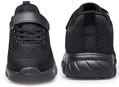 MURDESOT Kids Shoes Toddler Boys Girls Athletic Running Sports Strap Sneakers for Toddler/Little Kid/Big Kid 11 All Black - Image 2