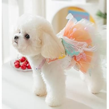 Butterfly Dog Costume Pet Girl Cute Puppy Clothes for Small Dog Girls Halloween Costum Cat Outfit for Kitten Chihuahua Yorkie Pomeranian (Small size for 3.3-5.5lb pets) - Image 5