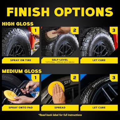 Meguiar's Ultimate Insane Shine Tire Spray - Premium Tire Dressing that Delivers a Lasting High Gloss Wet Look and is Easy to Use; Advanced Tire Shine that Bonds for a Long-Lasting Finish, 16 Oz Spray - Image 6