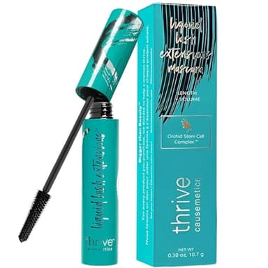 Thrive Mascara Liquid Lash Extensions Cosmetics, Natural Volumizing Lengthening Eye Makeup, Waterproof & Smudge-Proof, Long-Lasting No Clumping (Black) - Image 1