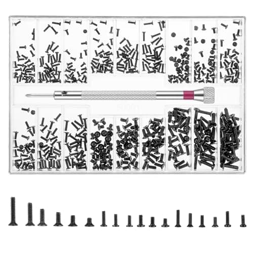 JJUNW 500 Pcs Tiny Micro Repair Screw Kit, Small Replacement Screws with Screwdriver for Repair Spectacles, Watch, Sunglass,Laptop Computer - Image 1