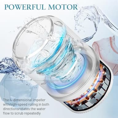 Underwear Washing Machine | Mini Portable Washing Machine with Rechargeable 3000mAh | Compact Deep Cleans Underwear, Baby Clothes | Ultra-Lightweight for Apartment, Dorm, RV, Travel & Hotel Use - Image 4
