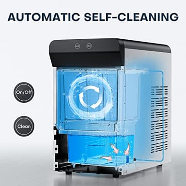 Upstreman Nugget Ice Maker, 33Lbs/Day, Self-Cleaning, 6 Ice Cubes in 15 Mins, 2 Water Refill, Countertop Ice Machine for Home/Office/Bar, X90 Pro - Image 4