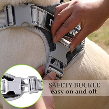 Dogmify Service Dog Vest,No Pull in Training Service Dog Harness and 5FT Dog Leash Set, Adjustable 3M Reflective Nylon Pet Dog Vest with Handle,Easy Control for Small Medium Large Dogs(S,Black) - Image 3