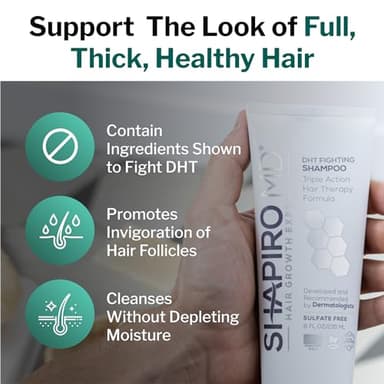 Shapiro MD Hair Growth Experts Hair Loss Shampoo | DHT Fighting Vegan Formula for Thinning Hair Developed by Dermatologists | Experience Healthier, Fuller and Thicker Looking Hair | 2 Month Supply - Image 5