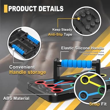 Foldable push-up rack for portable strength training, sturdy and stable equipment for men's and women's home gym workouts. - Image 5