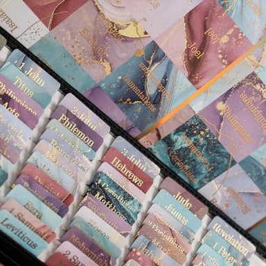 UPAFEXXI-Laminated Bible Tabs (Gold Foil Embossed Lettering), Bible Tabs for Women and Men, Reposition Large Print Stickers, Easy to Read and Apply, 80 Chapters Labels for Easy Navigation - Image 1