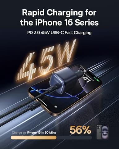 Baseus 45W Charger, PicoGo C1 USB C Charging Block Fast Charging, Compact Type C Wall Charger for iPhone 17/16/15/14/13/12 Series, Galaxy Series, MacBook Etc - Image 2