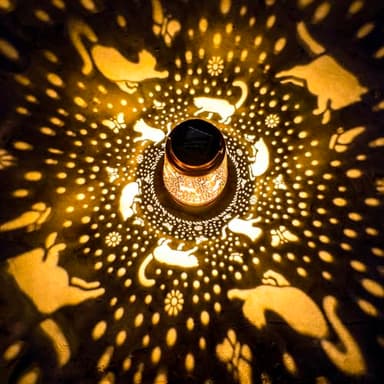 Cat Solar Lanterns Outdoor Waterproof Hanging Solar Lights Cat Gifts for Women Men Metal Decorative LED Cat Lanterns for Garden Decor,Yard,Patio,Lawn,Tabletop,Pathway,Landscape - Image 2