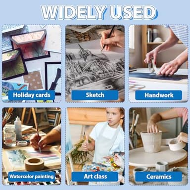 ZARBRE Artist Tape, White Art Tape for Watercolor Paper, Medium Tack Masking Drafting Tape for Painting Canvas Framing, Acid-Free, 0.5in x 164FT Long - Image 7