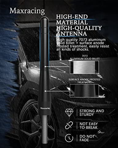 MAXRACING Short Truck Antenna Compatible with Tundra 1999-2025 / Carwash Safe/Aluminum Replacement Antenna - Image 3