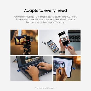 Samsung Type-C USB Flash Drive, 512GB, Transfers 4GB Files in 11 Secs w/Up to 400MB/s USB 3.2 Gen 1 Read Speeds, Compatible w/USB 3.0/2.0, Waterproof, 2022, Blue, MUF-512DA/AM - Image 5