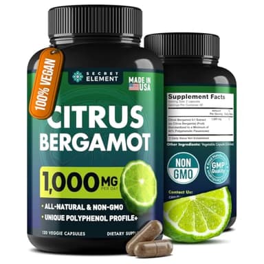 Citrus Bergamot Extract 1000mg - Citrus Bergamot Supplement for Heart, Immune System Support, and Healthy Aging - Pure, Vegan Bergamot Capsules - Image 1