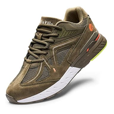 FitVille Wide Walking Shoes for Men Wide Width Sneakers for Flat Feet Heel Pain Relief - Rebound Core (10 Wide, Army Green) - Image 1