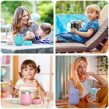 Winproper 16OZ Food Container for Hot Food, Airtight Insulated Food Jar for Adult & Kids, Stainless Steel Vacuum Lunch Container, Kids Lunch Cup with Spoon, School, Office, Picnic, Outdoor, Purple - Image 7