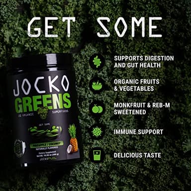 Jocko Fuel Daily Greens Powder - Premium Organic Greens Superfood Powder for Gut Health, Digestion, Bloating, Immune Support with Spirulina, Chlorella, Digestive Enzymes, & Probiotics - 30 Servings - Image 4