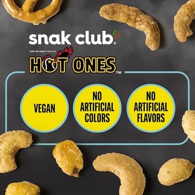 Snak Club x Hot Ones Smoky Sweet Snack Mix, Spicy Snack with Peanuts, Pretzels, Sesame Sticks, Toasted Corn & Cashews, Inspired by Hot Ones Hot Sauce, 10 oz Resealable Bag (6 Count) - Image 5