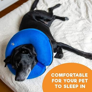 BENCMATE Inflatable Dog Cone Collar Alternative, Soft Dog Cone for Small Medium Large Dogs and Cats, Neck Recovery ECollar Donut Collar After Surgery (Large, Blue) - Image 6