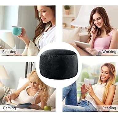WhatsBedding Large Bean Bag Chair: 3 ft Memory Foam for Adults/Kids, with Fillings. Soft Faux Fur Fabric - Dutch Velvet, Black, 3 Foot Bean Bag - Image 8