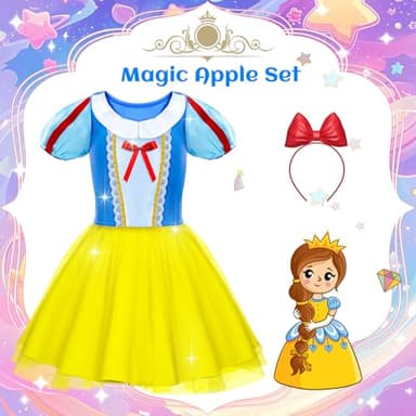 Tlooe Princess Dress Up for Girls - Dress up Clothes for Toddler Girl,Role Play Costume Princess Toys Christmas Birthday Gifts for Age 3-8 Year Old - Image 4