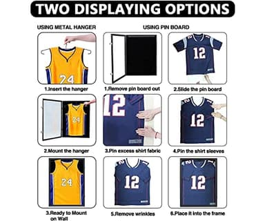 IHEIPYE Jersey Frame Display Case Shadow Box - Lockable with UV Protection Acrylic and Hanger for Baseball, Basketball, Football, Soccer, Hockey 2XL Sport Shirt and Uniform - Black - Image 5