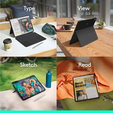 Logitech Combo Touch iPad Air 13 inch Case M2 (2024), iPad M3 & Air Keyboard Case with Kickstand - Midnight Black - Image 8