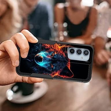 Vobber for Galaxy A54 5G Case,Heavy Duty Dual Layer Hybrid Hard PC Soft Rubber Shockproof Protective Rugged Bumper Case for Samsung Galaxy A54 5G 6.4",Colorful Space Wolf - Image 6
