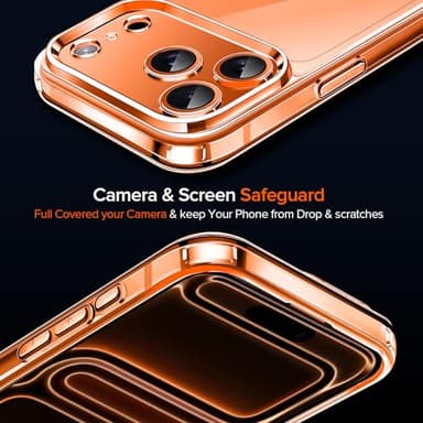 ivoler 3-in-1 Clear Case Designed for iPhone 17 Pro 6.3'' 2025 with 2 Pack Tempered Glass Screen Protector, Military Shockproof Hard Back Slim for iPhone 17 Pro Cover - Clear - Image 6
