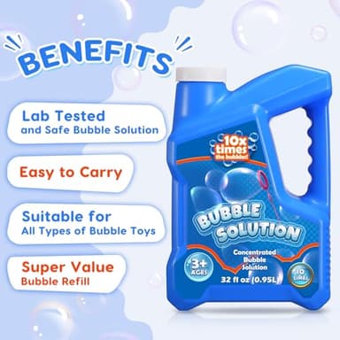 SUGFUT Bubble Solution Refills 32 OZ Concentrate Bubbles for Bubble Machine,Bubble Gun,Bubble Wands - Bubble Refill Solution,Bubble Machine Solution,Giant Bubble Solution - Image 4