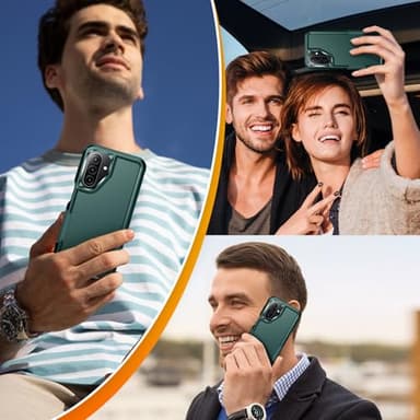 SPIDERCASE for Samsung Galaxy A26 5G Phone Case, [10 FT Drop Protection] 2 pcs [Tempered Glass Screen Protector] Heavy Duty Shockproof Case,Dark Green - Image 7