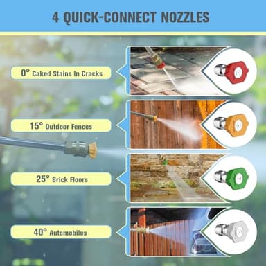 Electric Pressure Washer 4800PSI-Max 2.9GPM Pressure Washer with 25 Foot Hose, 16.4 Foot Power Cord, Soap Tank Car Wash Machine Yellow Ideal Cleaning for Patio. - Image 3