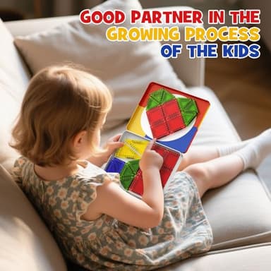 WMXDU Mini Magnetic Tiles with Iron Case, Magnetic Building Toys Kid's Travel Essential Portable Creativity On-The-Go Magnet Blocks STEM Travel Toys for Toddler Boys Girls Ages 3+, 26-Piece - Image 6