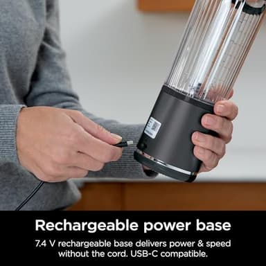 Ninja Blast Portable Blender, Cordless, 18oz. Vessel, Personal Blender For-Shakes and Smoothies, BPA Free, Leakproof-Lid and Sip Spout, USB-C Rechargeable, Dishwasher Safe, Metallic Black, BC151MB - Image 7