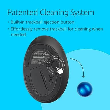 Kensington TB450 Wireless Trackball Mouse, Bluetooth LE & 2.4GHz Connection, 4 DPI Options, Connect up to 3 Devices (K72194WW), Black-Blue - Image 6