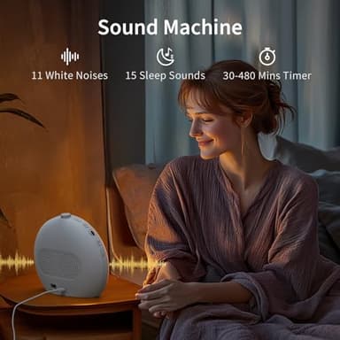 EASYERA Sunrise Alarm Clock Sound Machine, Upgraded Backlit Buttons, 26 Soothing Sounds, White Noise Machine Night Light, Bluetooth Speaker Wake Up Light for Bedroom, Heavy Sleeper, Adults, Kids - Image 5