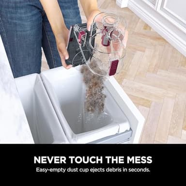 Shark HV371 Rocket Pro DLX Corded Stick, Removable Hand Vacuum, Advanced Swivel Steering, XL Cup, Crevice Tool, Upholstery Tool & Anti-Allergen Dust Brush, Fuchsia, Capacity - Image 7