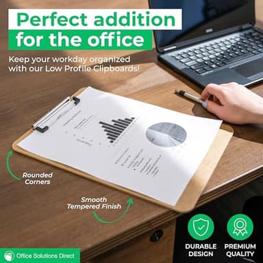 Clipboards (Set of 30) Letter Size Clipboard, Low Profile Clip, Classroom Supplies - Image 3